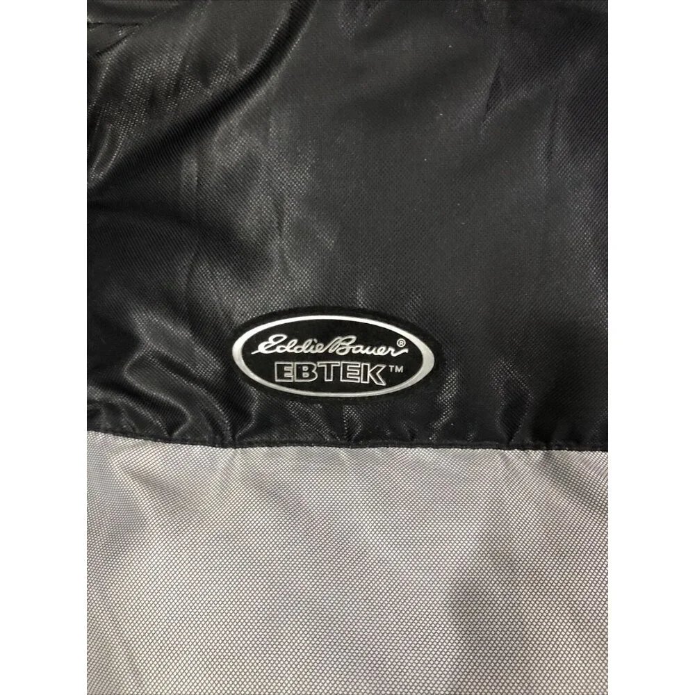 Mens EDDIE BAUER Down Puffer Vest Medium Gray‎ And Black